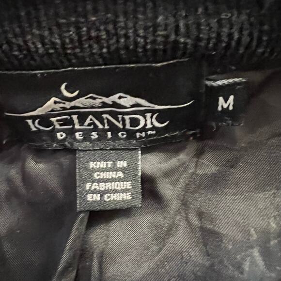 Icelandic Design Sweater Womens Medium Yellow Wool Vintage Floral 90s Flower - Picture 6 of 9